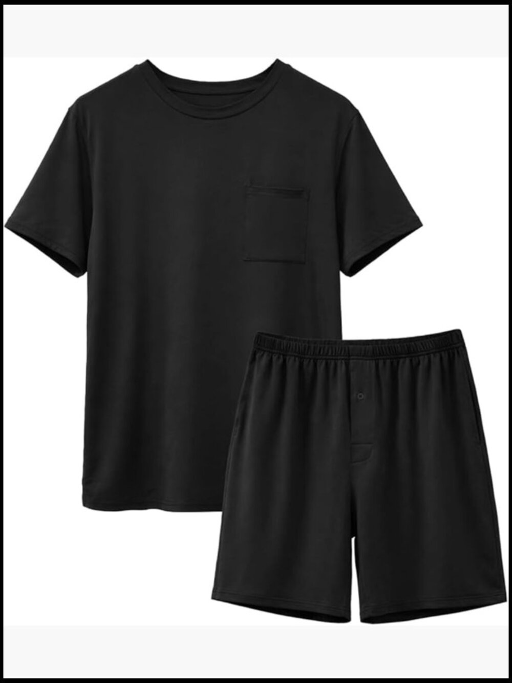 Polyester Spandex Sleep Set Short Sleeve Pajamas with Pockets